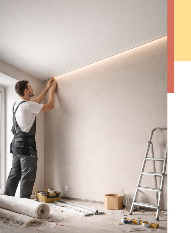 Теневые натяжные потолки в Мценске от 8304 руб. под ключ | ОТДЕЛОЧНИК-Мцн