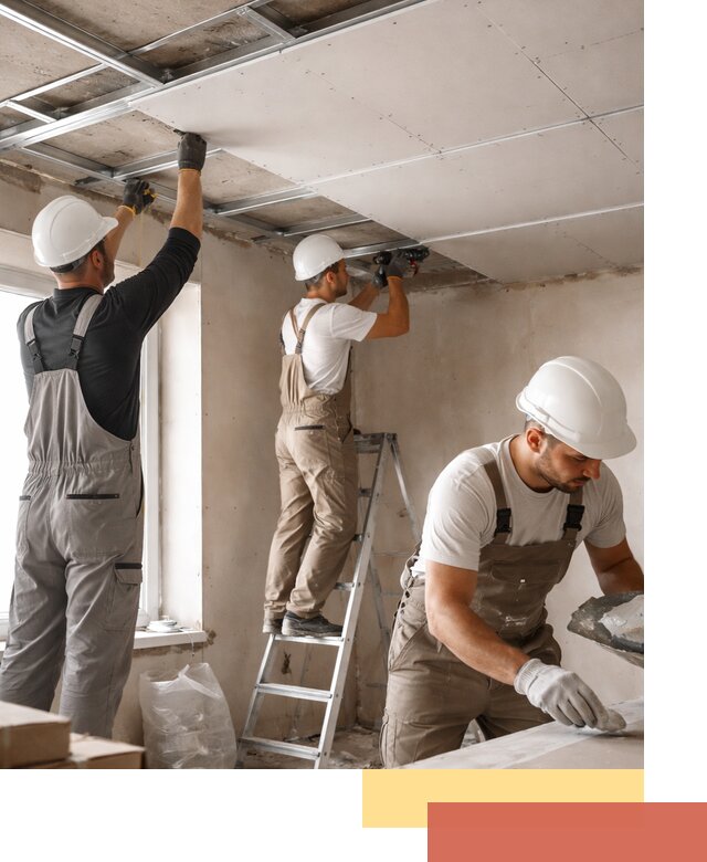 Одноуровневый потолок из гипсокартона в Мценске — монтаж и отделка