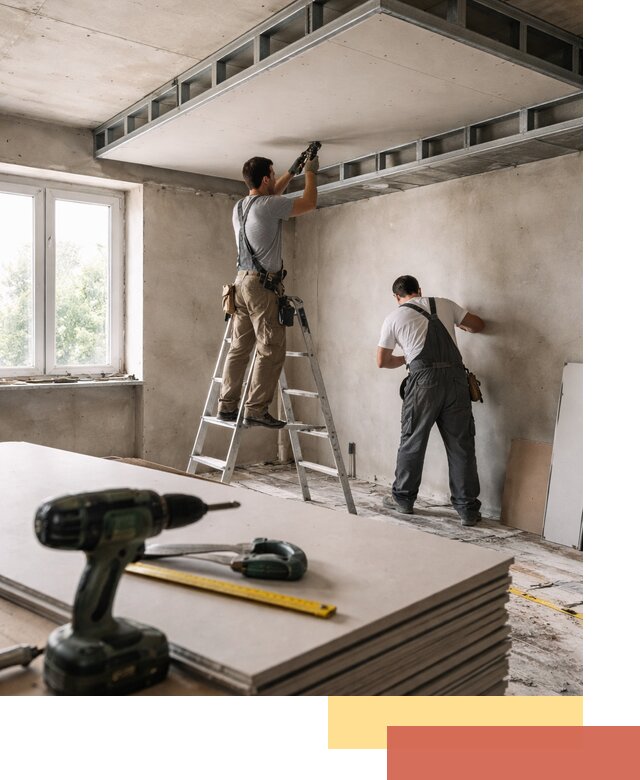 Двухуровневый потолок из гипсокартона в Мценске