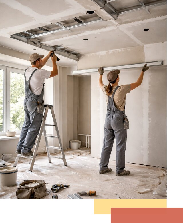 Монтаж многоуровневого потолка из гипсокартона в Мценске