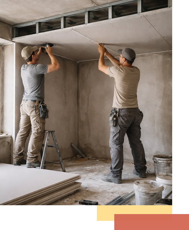 Короб из гипсокартона на потолке под ключ в Мценске