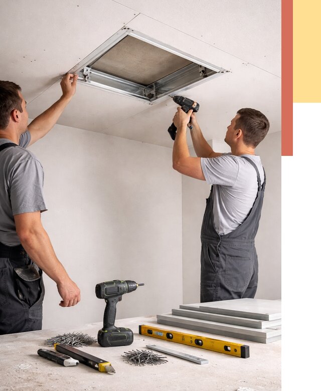 Установка люка в потолок ГКЛ в Мценске от 2532 руб. под ключ | ОТДЕЛОЧНИК-Мцн