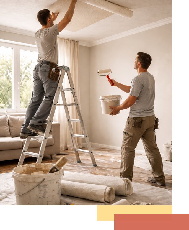 Поклейка обоев на потолок в Мценске — качественно и быстро