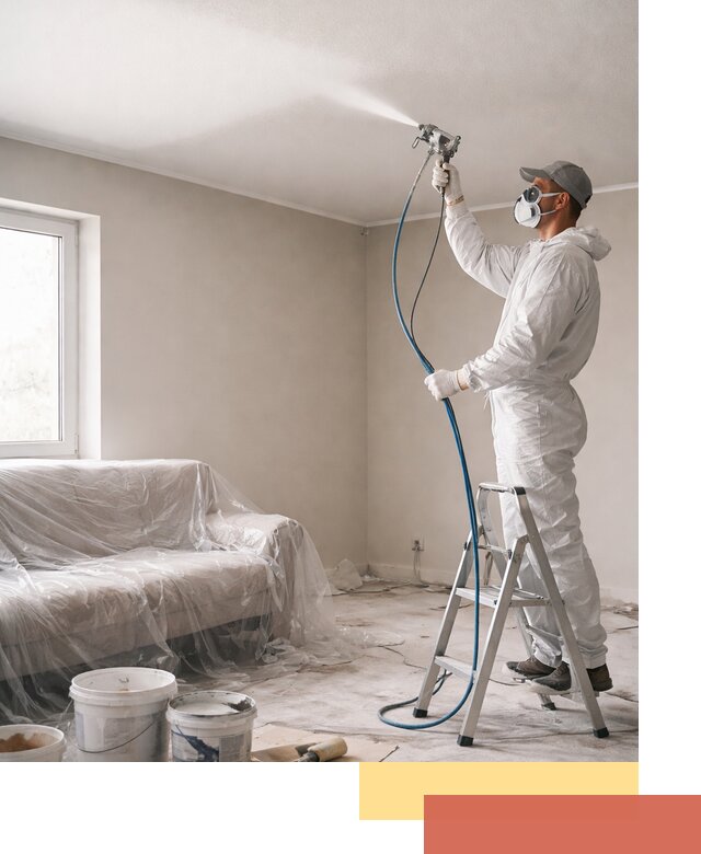 Покраска потолка краскопультом в Мценске быстро и качественно