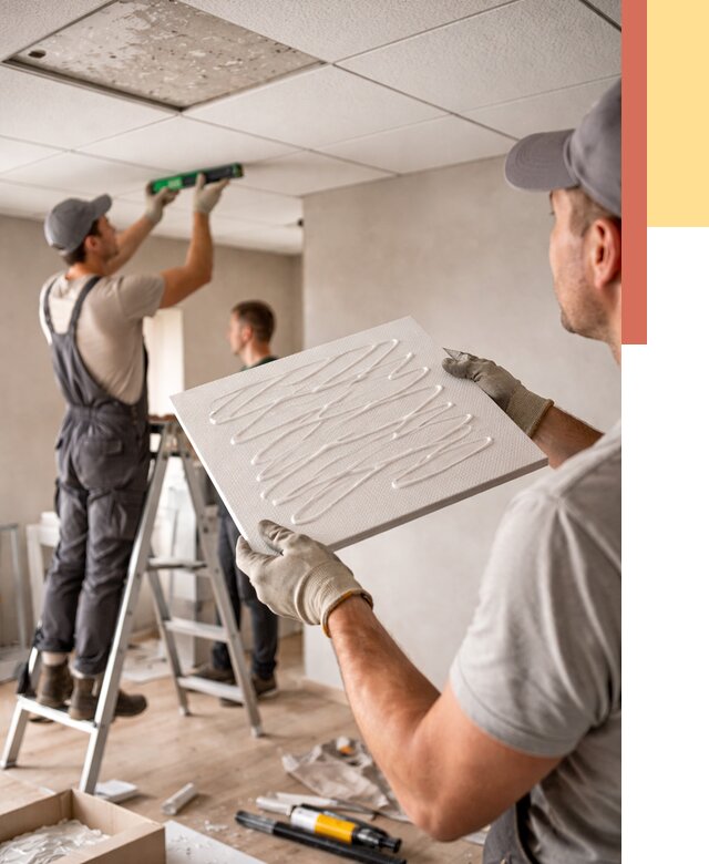 Монтаж потолочной плитки в Мценске от 4557 руб. — быстро и недорого | ОТДЕЛОЧНИК-Мцн