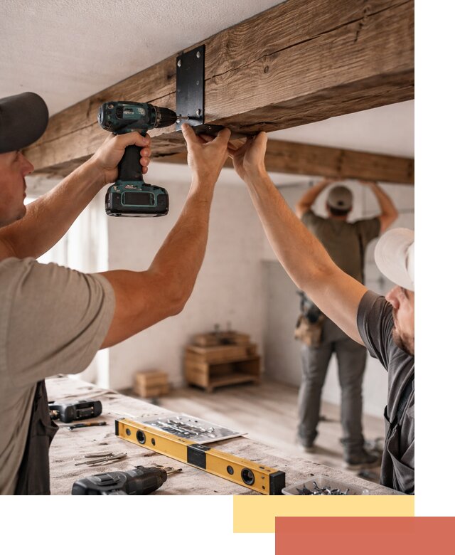 Монтаж декоративных потолочных балок в Мценске