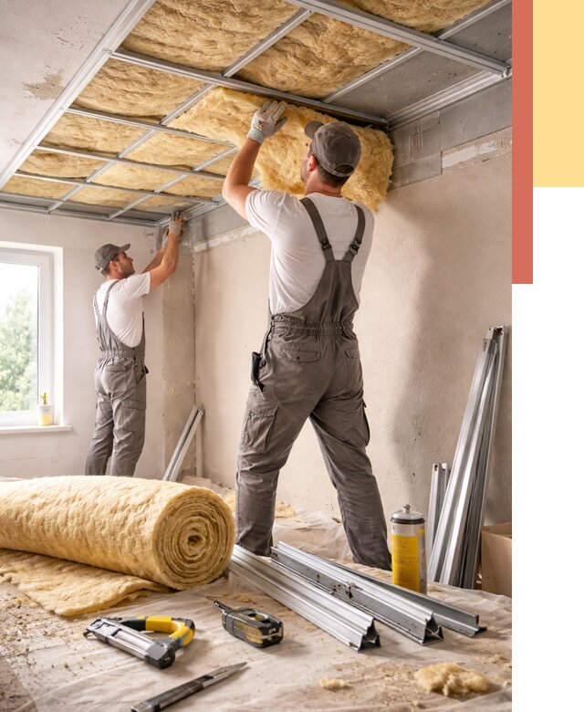 Утепление потолка в Мценске от 7291 руб/м2 — недорого, быстро, под ключ | ОТДЕЛОЧНИК-Мцн